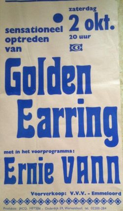 Golden Earring show poster photo October 02, 1971 Emmeloord